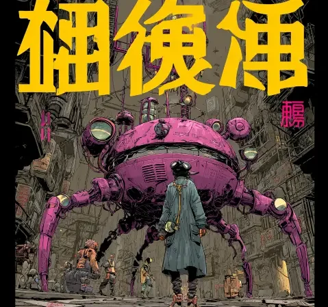 冒险题材漫画封面，少年队伍站在遗迹入口
